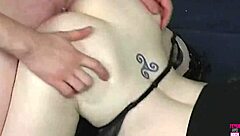 Blonde in stockings is tied up and fucked with a butt plug in her ass