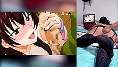 刚反应热动漫口交，喉咙和奶子上满精液，喜欢继兄炫耀我巨大拉丁屁股