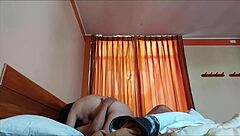 mature man tricks young latina wife into raw sex on bed