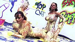 Sapphic Threesome Party! Valery Summer and Kerry Louise Tongue Pussy in Kinky Action!