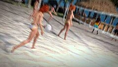 Topless Beach Ball with Petite Redhead Beauty