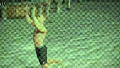 Topless Beach Ball with Petite Redhead Beauty