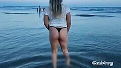 Conheci Anônima Na Praia Convidei Para Gravar Vídeo Completo No Red! features African Brazilian tattooed babe in provocative beach encounter.