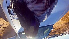 Skinny ebony student sneaks a quick outdoor fuck before heading to class