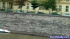 public nude eurobabe rides waterbike with wild fetish energy.