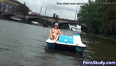 public nude eurobabe rides waterbike with wild fetish energy.