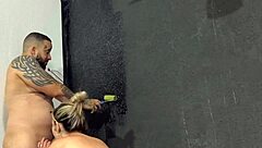 Pintora Gets Nailed Hard in Ass and Pussy by Painter