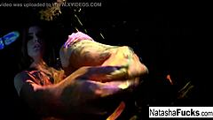 busty natasha nice black light video shoot