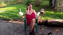 Klaudiaambergirl relaxes outdoors in a peaceful setting