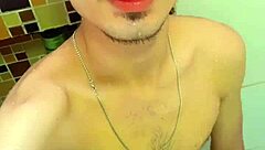 Hot bathroom solo with Brazilian amateur exhibitionist