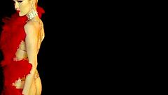 MILF kurus tetek besar pirang Miranda telanjang kostum burlesque sundal