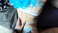 i slammed a blue-haired fairy hard in her mouth and tight pussy, oops