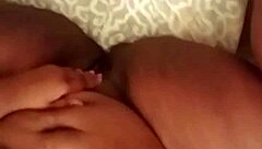 Retro ebony BBW teasing in blue film