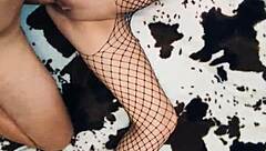 Beautiful milf wife slips into stockings to lure her husband into a hot homemade anal session.