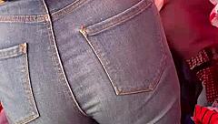 Culona spotted in tight jeans at the tianguis in Mexico