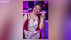 wow! sexy asian teen 18+ stripper dances and fingers her tits and ass on pole!