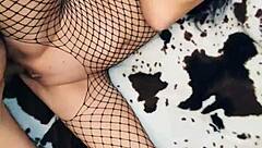 Beautiful milf wife slips into stockings to lure her husband into a hot homemade anal session.