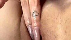 my pretty brunette pussy gets an up-close cum splash today