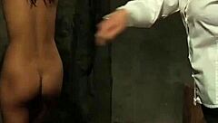 feisty chick got herself whipped hard for disobeying mistress in garage