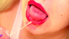 Intense close up blowjob ends in oral creampie explosion. Watch the best sucking with monster cock action.