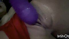 a latina beauty plays with a dildo for an intense finish.