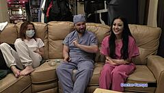 Dr Tampa checks bratty orphan cheerleader Blaire Celeste backstage 😜