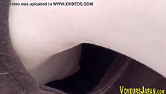 Asian babes have their side boobs spied on by a voyeur outdoors