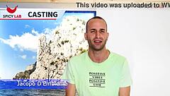 Tiny Guy with Hard Cock Bangs Blonde with Big Tits in First Porn