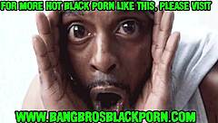 Wow, this super hot ebony babe is sucking the biggest black cock ever 😲