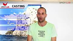 Tiny Guy with Hard Cock Bangs Blonde with Big Tits in First Porn