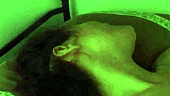 Wow! Horny Italian brunette and cock masturbate together in one room!