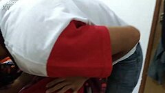 Damn! Teacher Flashes Ass and Sucks in Fishnets!