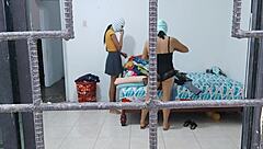 Hell Yeah! Horny housewives play with butts and tits during chores!