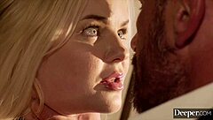 Deeper curvy goddess Vic Marie gets facial cumshot after deepthroat blowjob