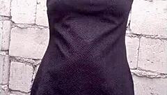 Sexy cutie Pinay teen playing solo with dildo at construction site