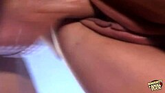 This chick tried talking, but a dick slammed her asshole hard.