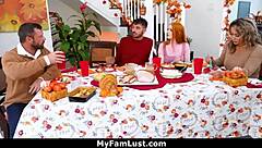 Nate dołącza do intensywnego trójkąta, spuszcza na twarze i cycki w MyFamLust