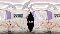 vr piss play and dildo fucking on the sofa 😏