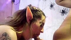 Halloween Elf Deepthroats Black Cock Sloppily