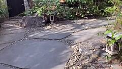 Sakura relaxes in hot springs with Nacchan