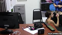 why does stud rub natalies pierced clit during bent over grinding and hair pulling facial