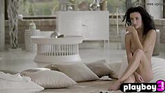 Wow, this amazing curly European milf strips naked showing her body on camera. It’s pure heat with that solo tease! 🔥