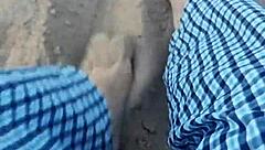 Barefoot Beauty Teases in Natural Sand Setting