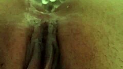 whore squirts while pushing small eggs in bdsm play