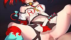 Hakos Baelz in a riding scene from anime hentai