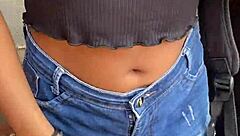 Brunette cutie gives ass after school in public