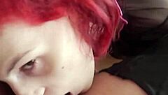 Redhead Karla Rose licks balls in POV homemade scene