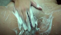 pee fest featuring latina model in steamy shower webcam erotic display