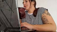 carla farting quietly while working on her tasks