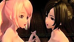 Megurine Luka and Meiko fully nude in Magnet Project Diva